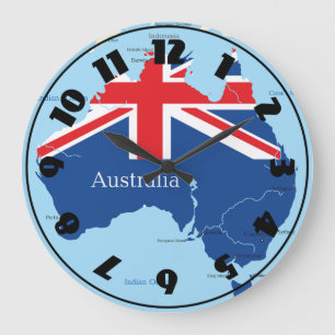 Grande Horloge Ronde Carte d'horloge de l'Australie