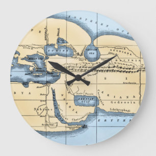 GRANDE HORLOGE RONDE CARTE DU MONDE : ERATOSTHENES