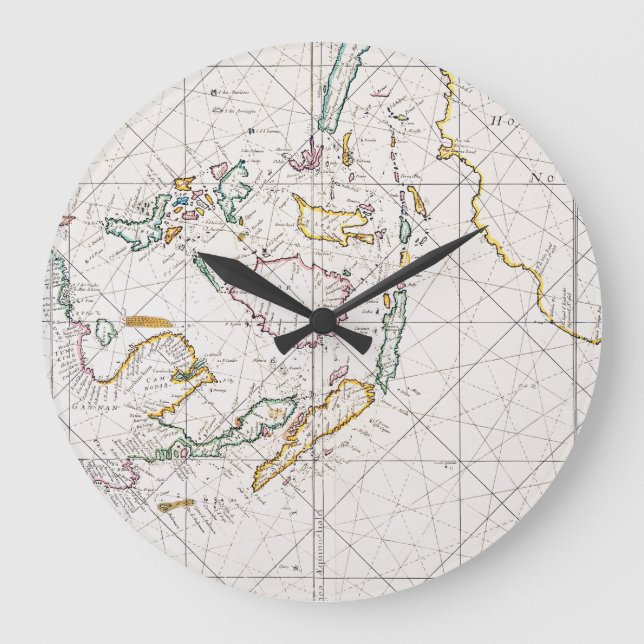 GRANDE HORLOGE RONDE CARTE : INDIES DE L'EST, 1670 (Recto)