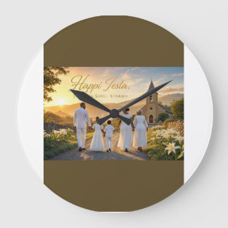 Grande Horloge Ronde Carte Joyeux Pâques | Il est ressuscité