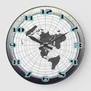 Grande Horloge Ronde Carte stationnaire de Gleasons de la terre plate