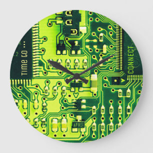 Grande Horloge Ronde Carte verte PCB, circuit imprimé de pièces électro