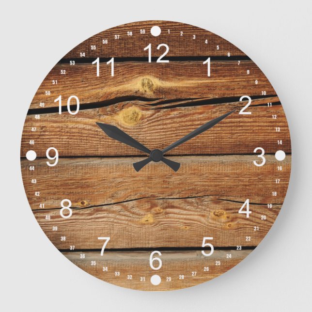 Grande Horloge Ronde Cartes Rustiques En Bois Conception Cadeaux De Pay (Recto)