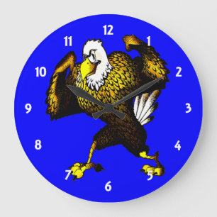 Grande Horloge Ronde Cartoon Combattre l'aigle