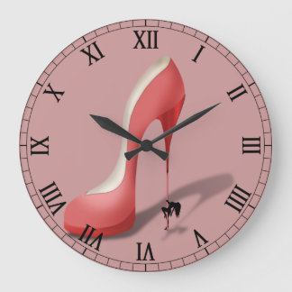 Grande Horloge Ronde Cartoon géant de la Stiletto rouge - Stripper de d