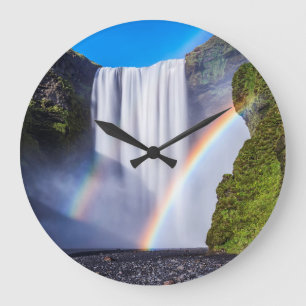 Grande Horloge Ronde Cascade et arc-en-ciel