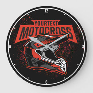 Grande Horloge Ronde Casque de course de motocross motocross personnali