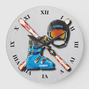 Grande Horloge Ronde Casque Googles de bottes de ski alpin avec votre