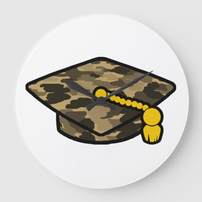 Grande Horloge Ronde Casquette de remise de diplôme camouflage kaki (Recto)