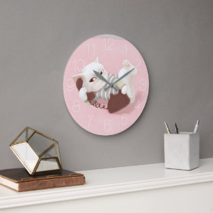 Grande Horloge Ronde Cat on the Phone