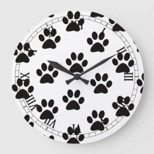 Grande Horloge Ronde Cat Paw Prince Roman Numeral Clock