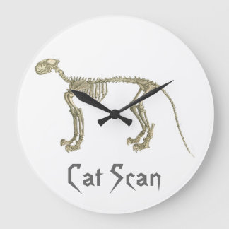 Grande Horloge Ronde Cat Scan Skeleton