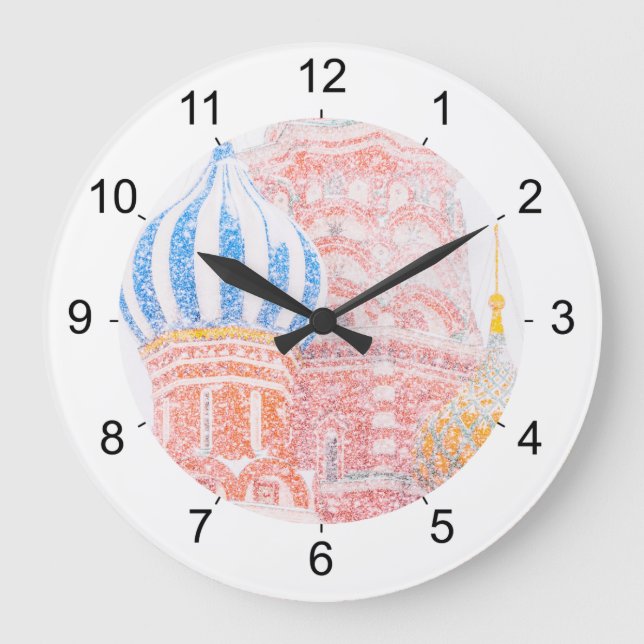 Grande Horloge Ronde Cathédrale de St Basil dans la tempête de neige (Recto)