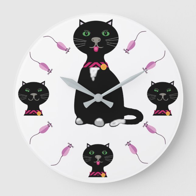 Grande Horloge Ronde Cats et mice (Recto)