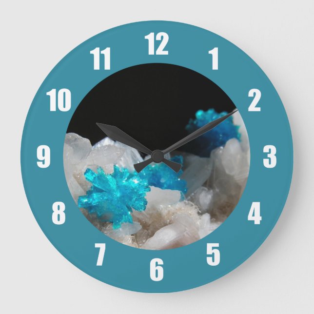 Grande Horloge Ronde Cavansite sur Stilbite (Recto)