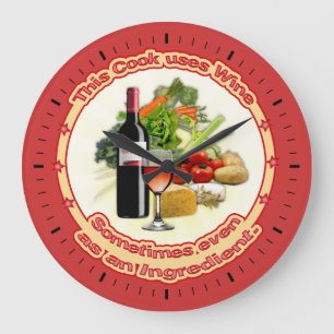 Grande Horloge Ronde Ce cuisinier utilise du vin