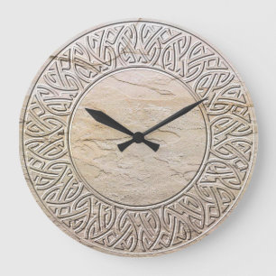 Grande Horloge Ronde Ceinture celtique en pierre
