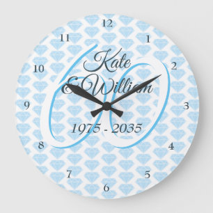 Grande Horloge Ronde Célébration de diamant pour les 60 ans de mariage