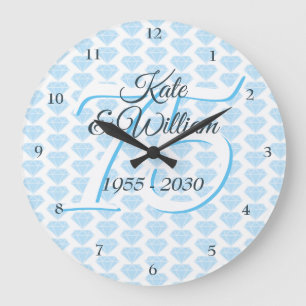 Grande Horloge Ronde Célébration de diamant pour les 75 ans de mariage