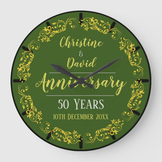 Grande Horloge Ronde Célébration de l'anniversaire de mariage en or (Recto)