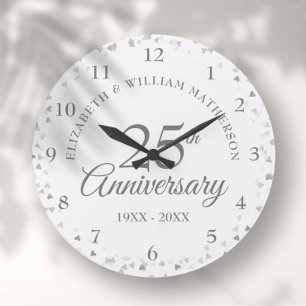 Grande Horloge Ronde Célébration des 25 ans de mariage - Confettis de c