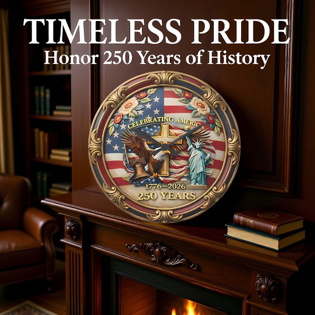 Grande Horloge Ronde Célébrer l'Amérique 250 Ans (Créateur téléchargé)