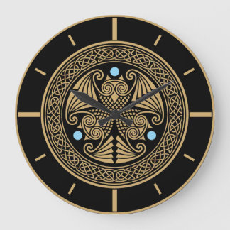 Grande Horloge Ronde Celtic Owl Trio