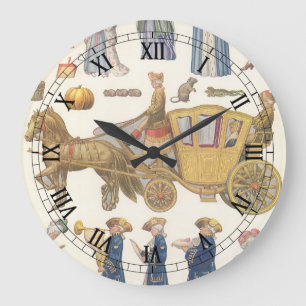 Grande Horloge Ronde Cendrillon, Jouets en Papier de Style Victorien Vi