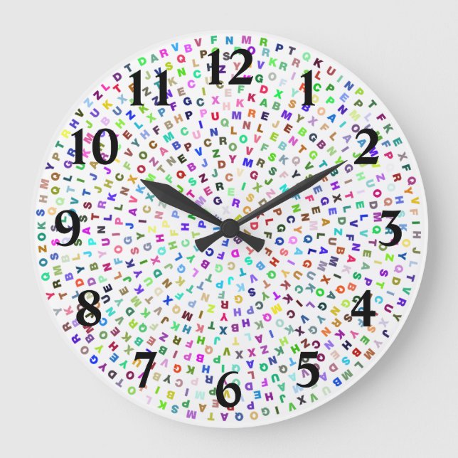 Grande Horloge Ronde Cercle Alphabet (Recto)