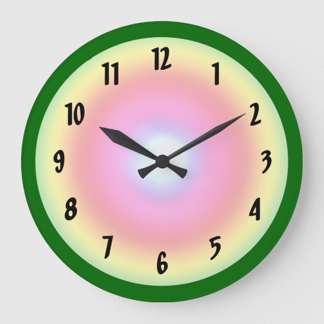 Grande Horloge Ronde Cercle arc-en-ciel (Recto)