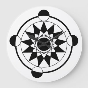 Grande Horloge Ronde Cercle de culture géométrique futuriste Mandala