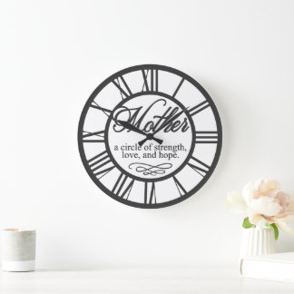 Grande Horloge Ronde Cercle de force et d'amour de la mère