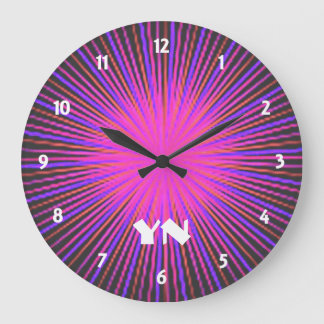 Grande Horloge Ronde Cercle d'esprit rose personnalisé