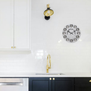 Grande Horloge Ronde Cercles photo de famille sur la photo de la tranch