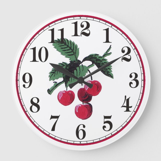 Grande Horloge Ronde Cerises Vintages (Recto)