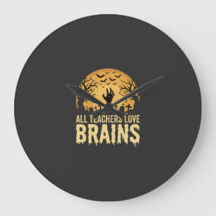 Grande Horloge Ronde Cerveaux de professeurs d'Halloween