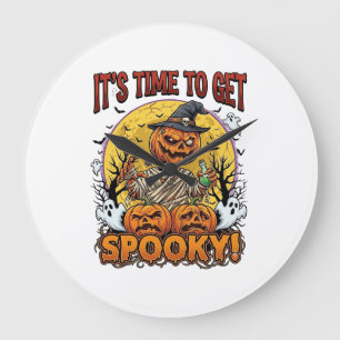 Grande Horloge Ronde C'est le moment de rendre Halloween effrayant Citr