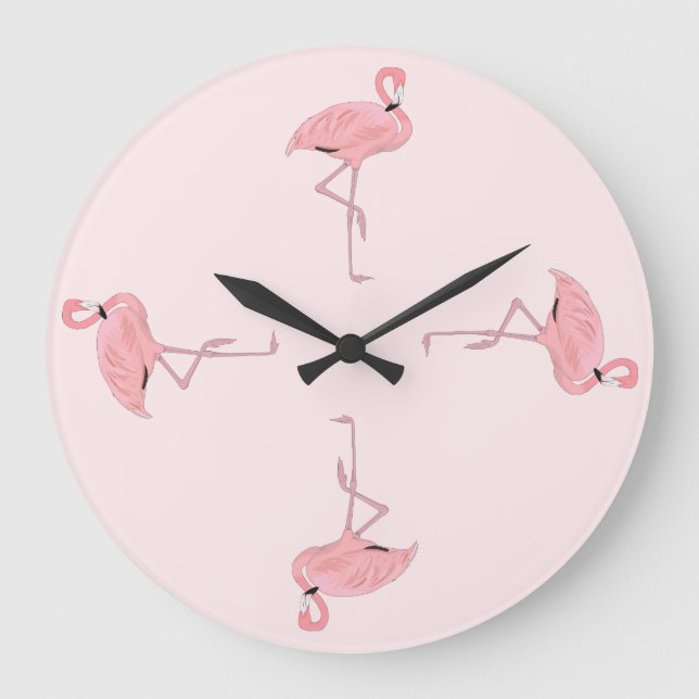 Grande Horloge Ronde C'est l'heure du Flamant rose (Recto)