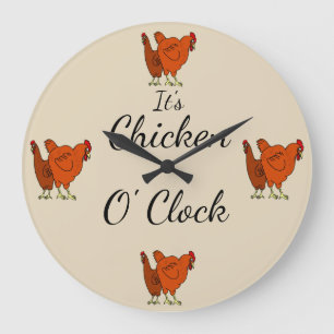 Grande Horloge Ronde C'est l'horloge de poulet O'