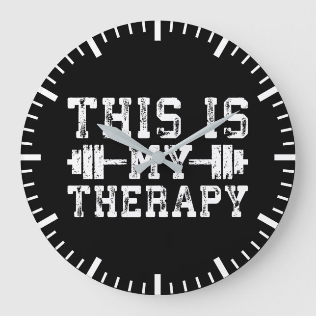Grande Horloge Ronde C'Est Ma Thérapie - Gym Workout Inspirational (Recto)