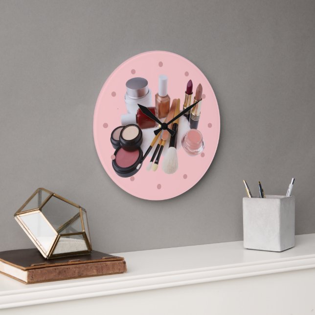 Grande Horloge Ronde C'Est Un Moment De Maquillage Quelque Part (Bureau)