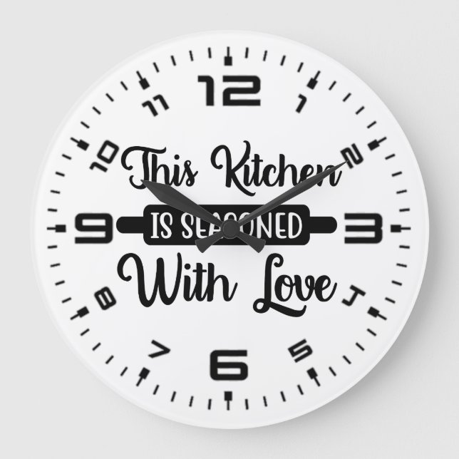 Grande Horloge Ronde Cette Cuisine Est Assaisonnée D'Amour (Recto)