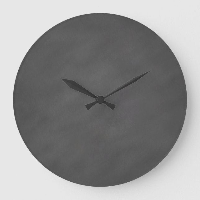Grande Horloge Ronde Chalkboard Gray Background (Recto)