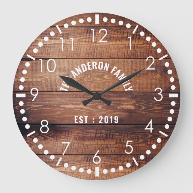 Grande Horloge Ronde Chambre en bois de ferme de famille de pays en (Recto)