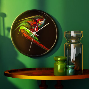 Grande Horloge Ronde Chameleon Abstract Art Round