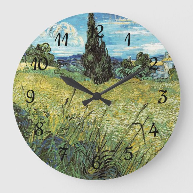 Grande Horloge Ronde Champ de blé vert Vincent van Gogh (Recto)