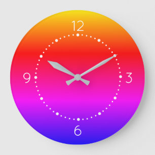 Grande Horloge Ronde Champ de couleur vif coloré et fluide, joyeux