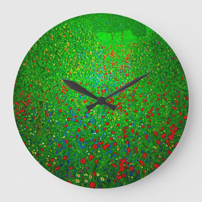 Grande Horloge Ronde Champ de pavot Gustav Klimt (Recto)