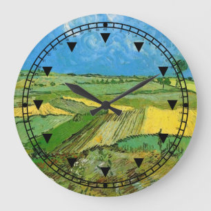 Grande Horloge Ronde Champs de blé à Auvers sous un ciel nuageux