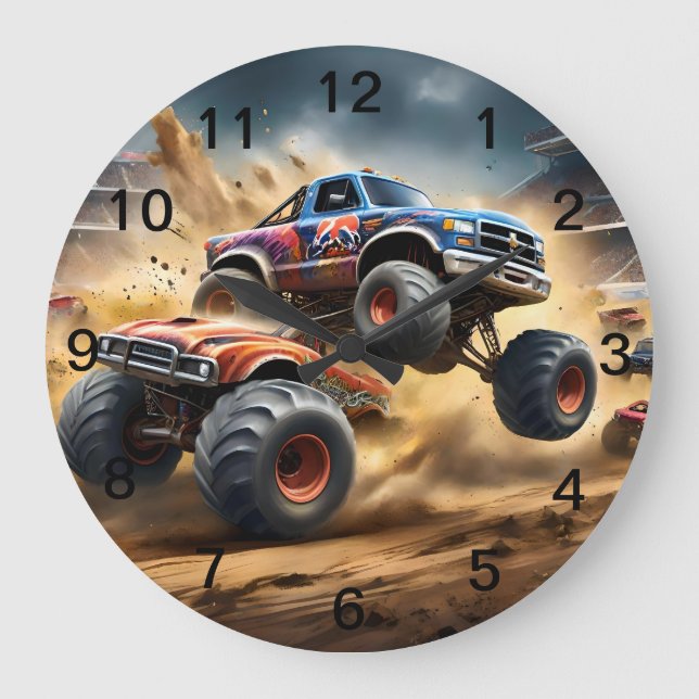 Grande Horloge Ronde Chaos on Wheels : Monster Truck Smash Derby, (Recto)